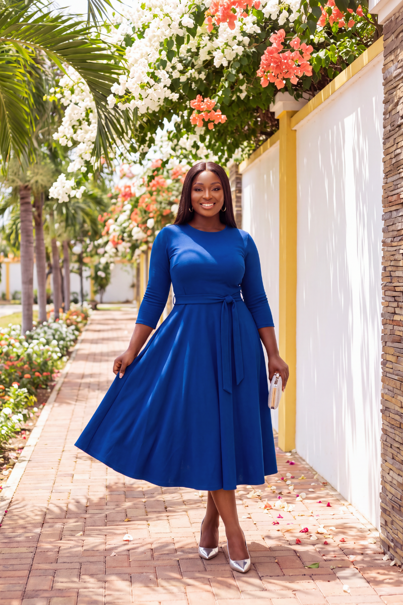 Grace in Motion Tie-Waist Maxi Dress