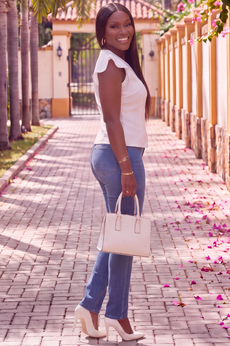 The Executive Edge Ruffle Top