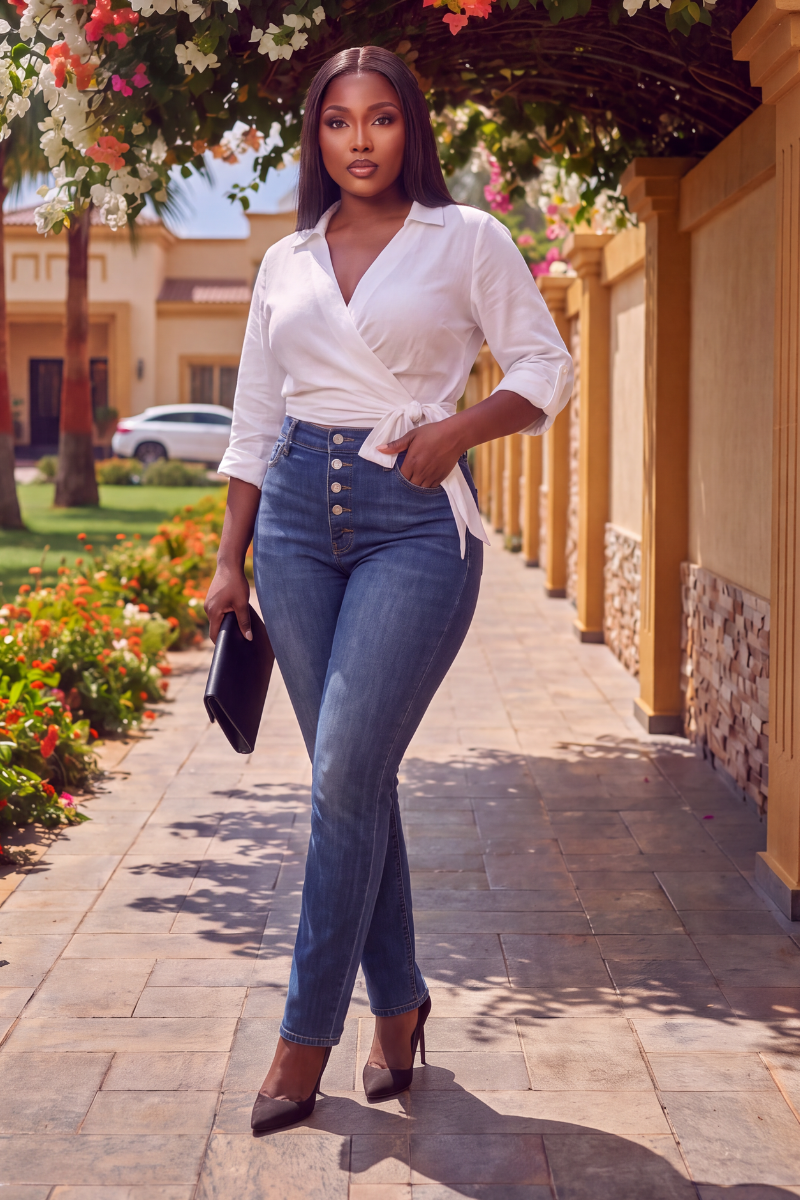 Buttoned Up High-Rise Jeans.