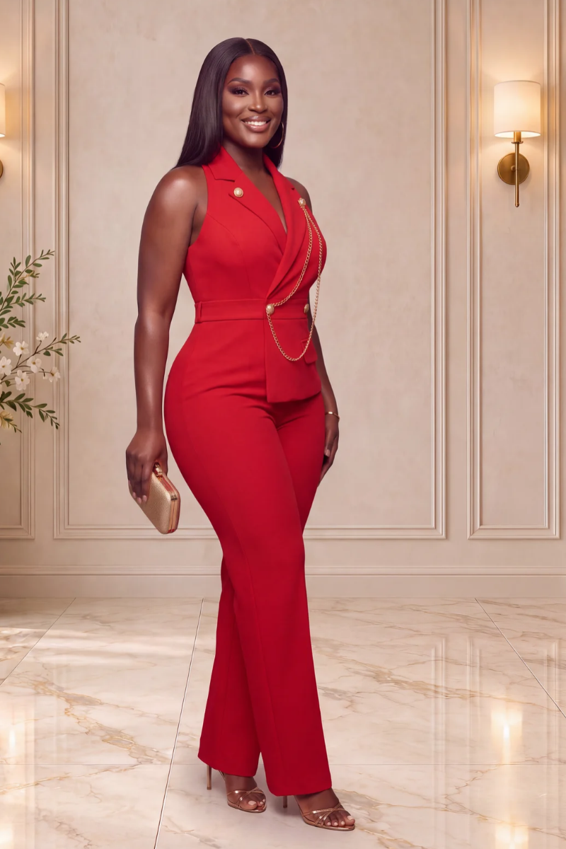 Boss Babe Gold Chain Jumpsuit