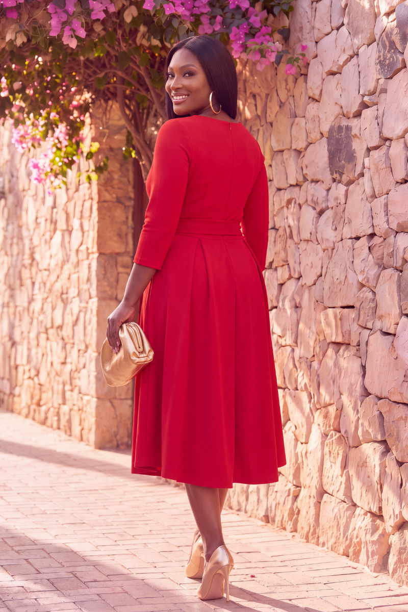 Grace in Motion Tie-Waist Maxi Dress
