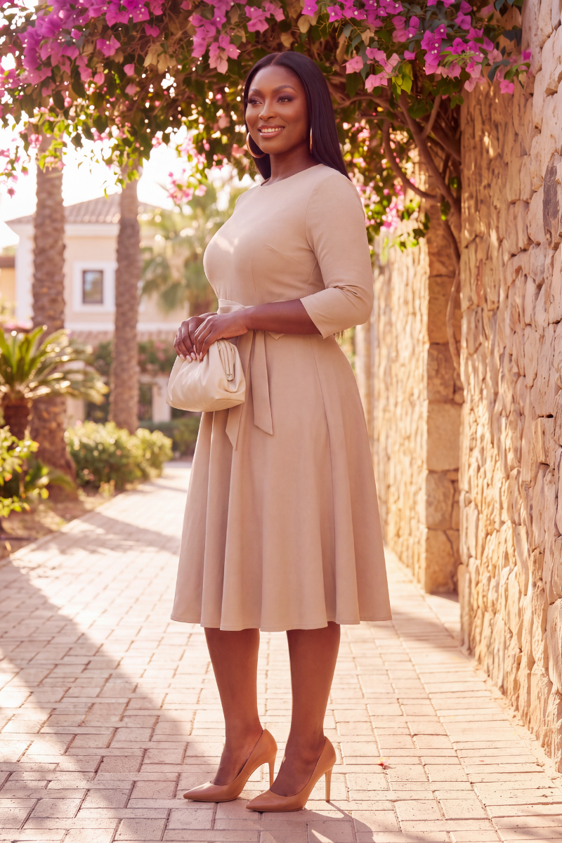 Grace in Motion Tie-Waist Maxi Dress