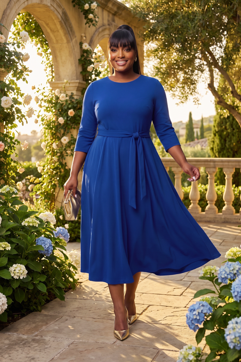 Grace in Motion Tie-Waist Maxi Dress