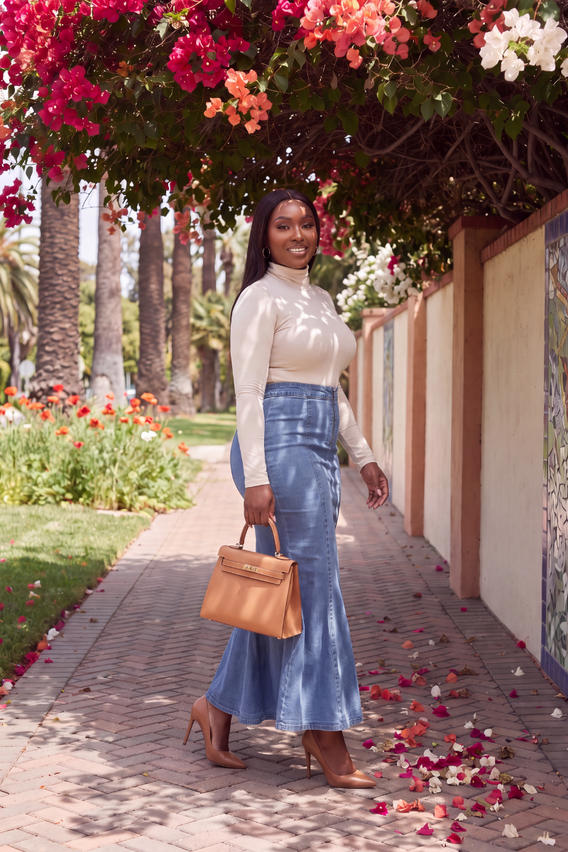 The Denim Siren Maxi Skirt