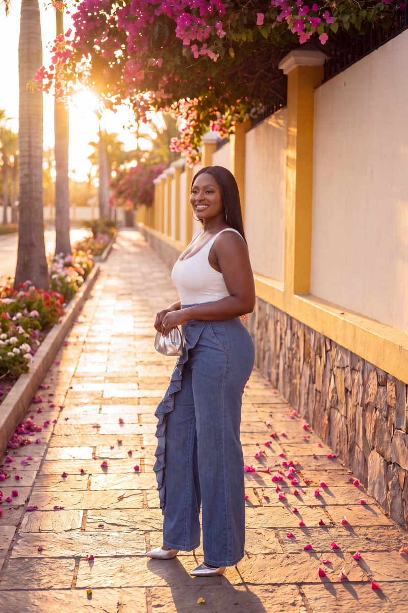 The Drama in Denim Ruffle Jeans