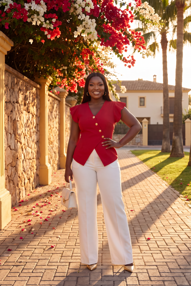 The Executive Edge Ruffle Top