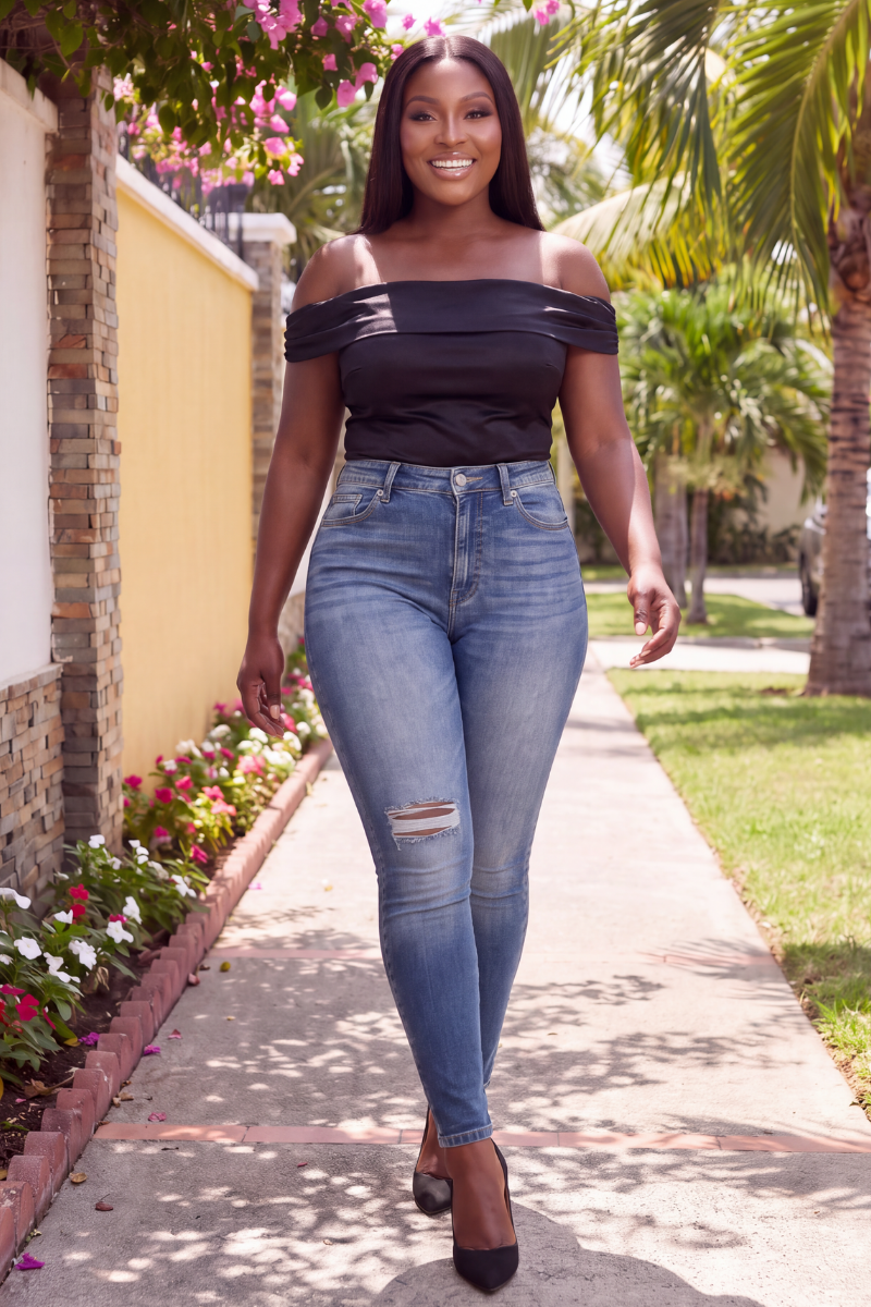 Everyday Edge Distressed Skinny Jeans.