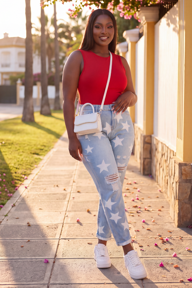 Star-Spangled Distressed Jeans
