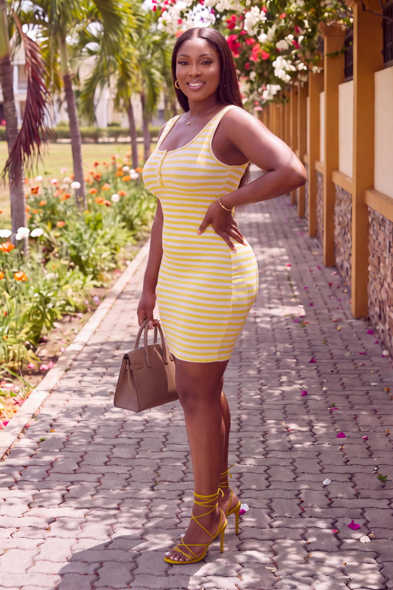All Eyes on Me Striped Mini Dress.