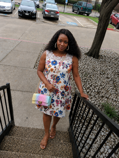 White Lace Floral Mini Dress