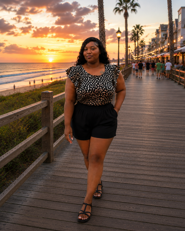 Black High waist shorts