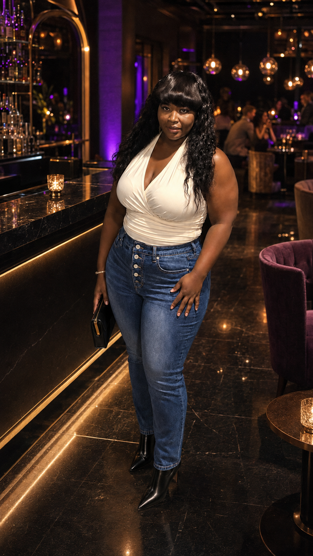 Blue Highrise Skinny Jeans