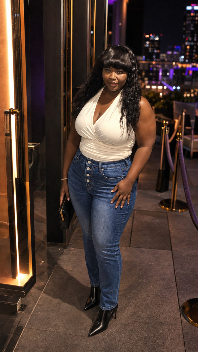 Blue Highrise Skinny Jeans