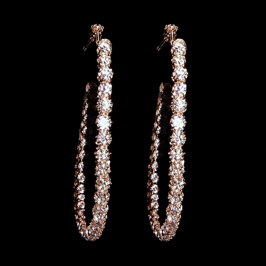 Rhinestone Gems Hoop Earrings