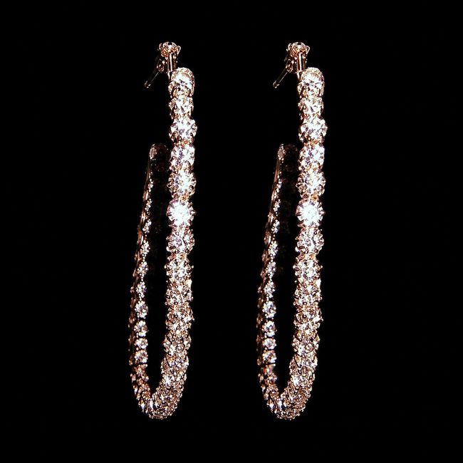 Rhinestone Gems Hoop Earrings