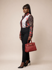 Regal Bloom Longline Button-Up Shirt
