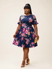 Garden Grace Floral Fit-and-Flare Dress.