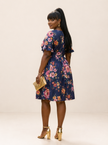 Garden Grace Floral Fit-and-Flare Dress.