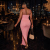 Pink High Stretch Backless Dress