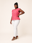Blushing Beauty Ruffle-Sleeve Top
