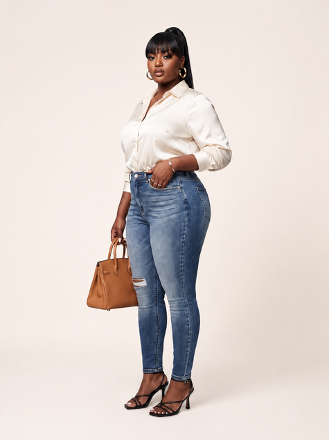Everyday Edge Distressed Skinny Jeans.