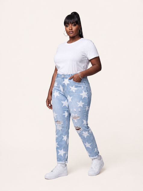Star-Spangled Distressed Jeans