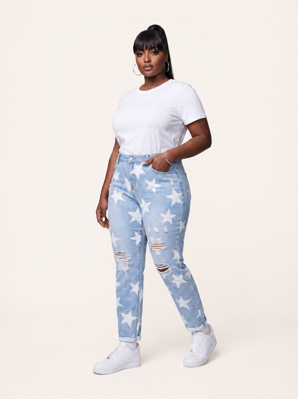 Star-Spangled Distressed Jeans