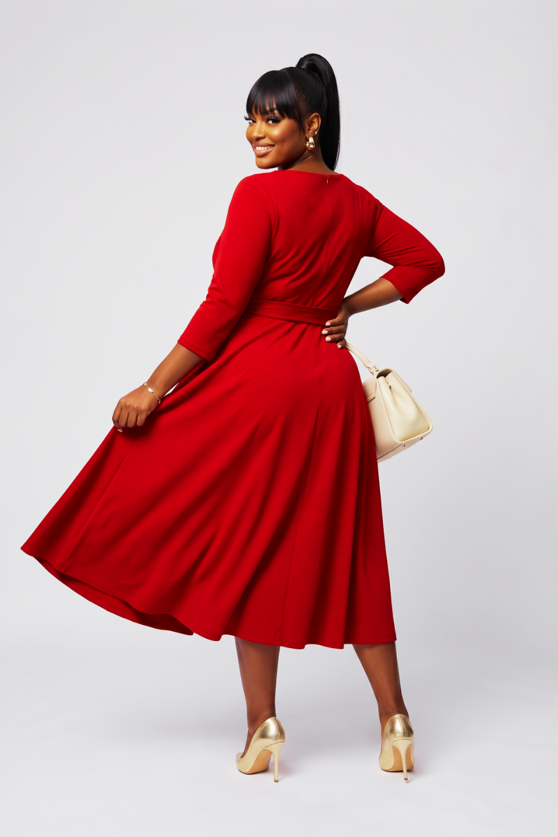 Grace in Motion Tie-Waist Maxi Dress