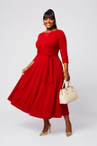 Grace in Motion Tie-Waist Maxi Dress