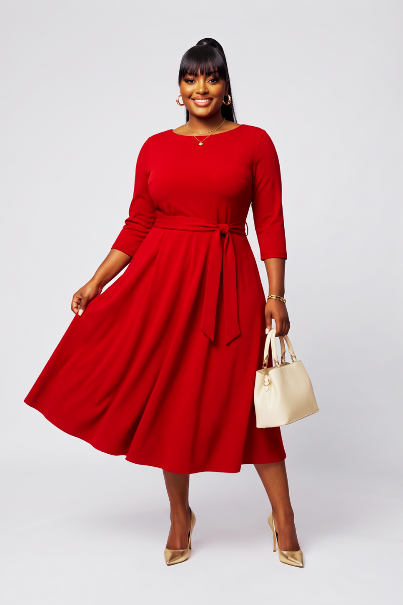 Grace in Motion Tie-Waist Maxi Dress