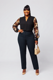 Midnight Bloom Sleeve Blouse