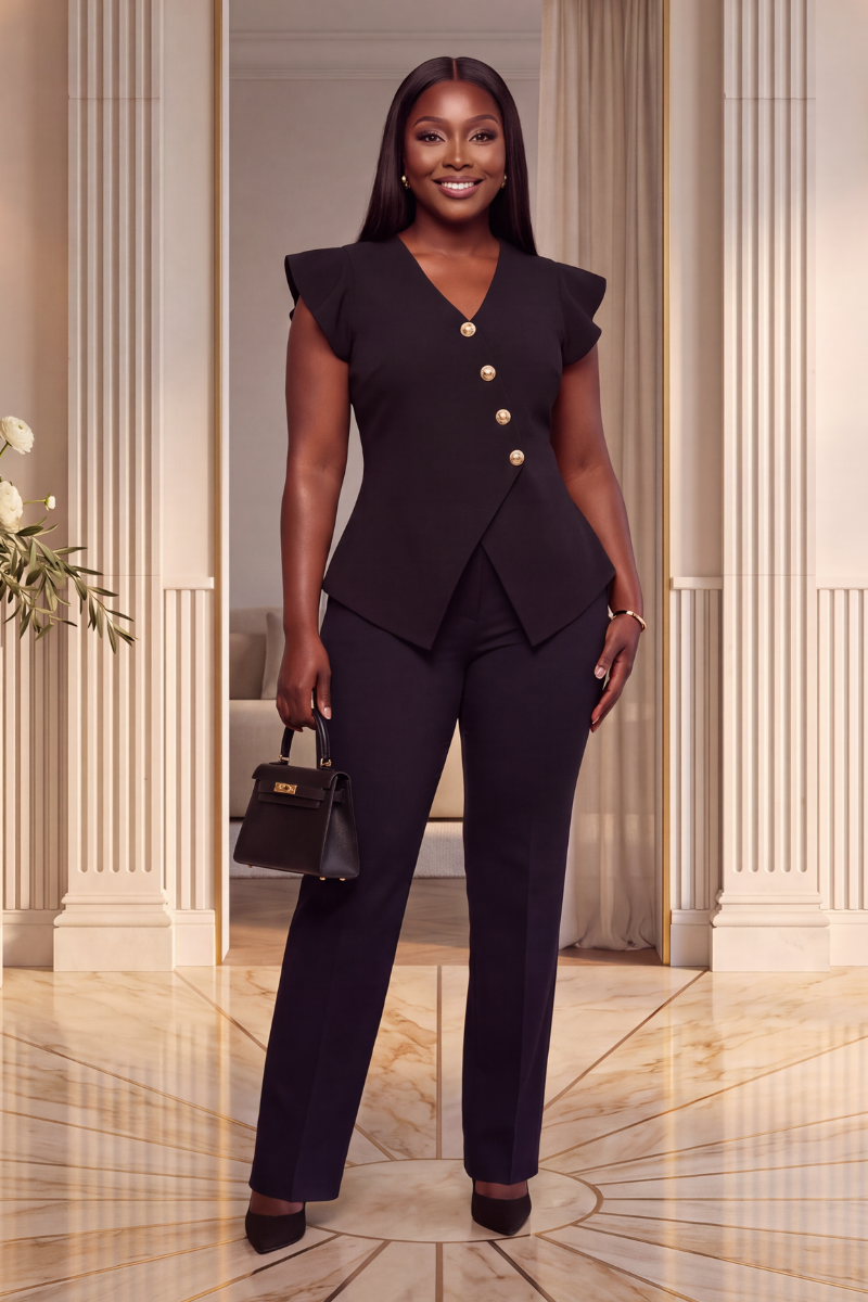 The Executive Edge Ruffle Top