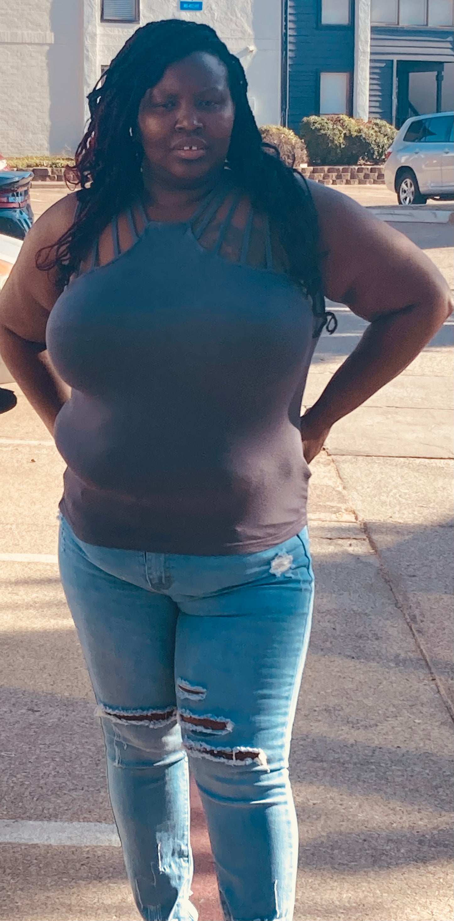Grey Multi Strap Tank Top