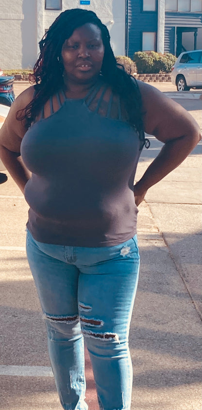 Grey Multi Strap Tank Top