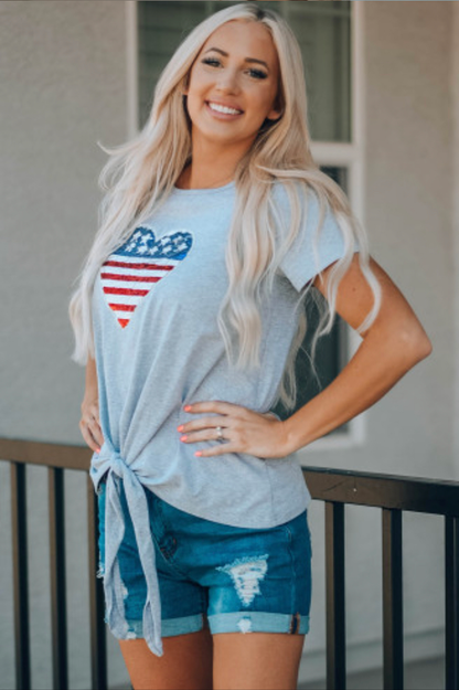 Mummy Patriotic Heart Shirt