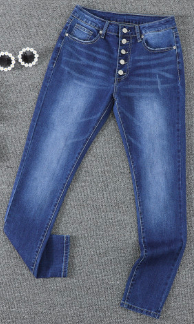 Blue Highrise Skinny Jeans