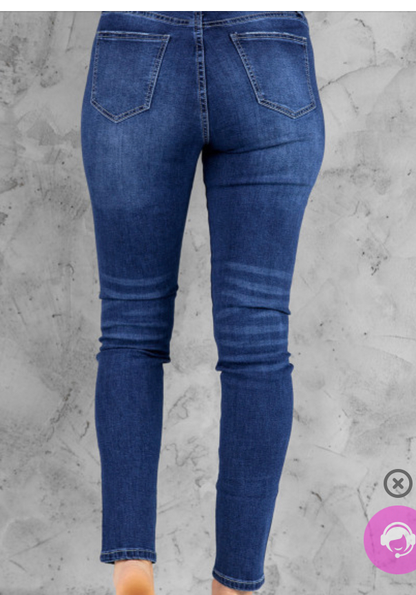 Blue Highrise Skinny Jeans